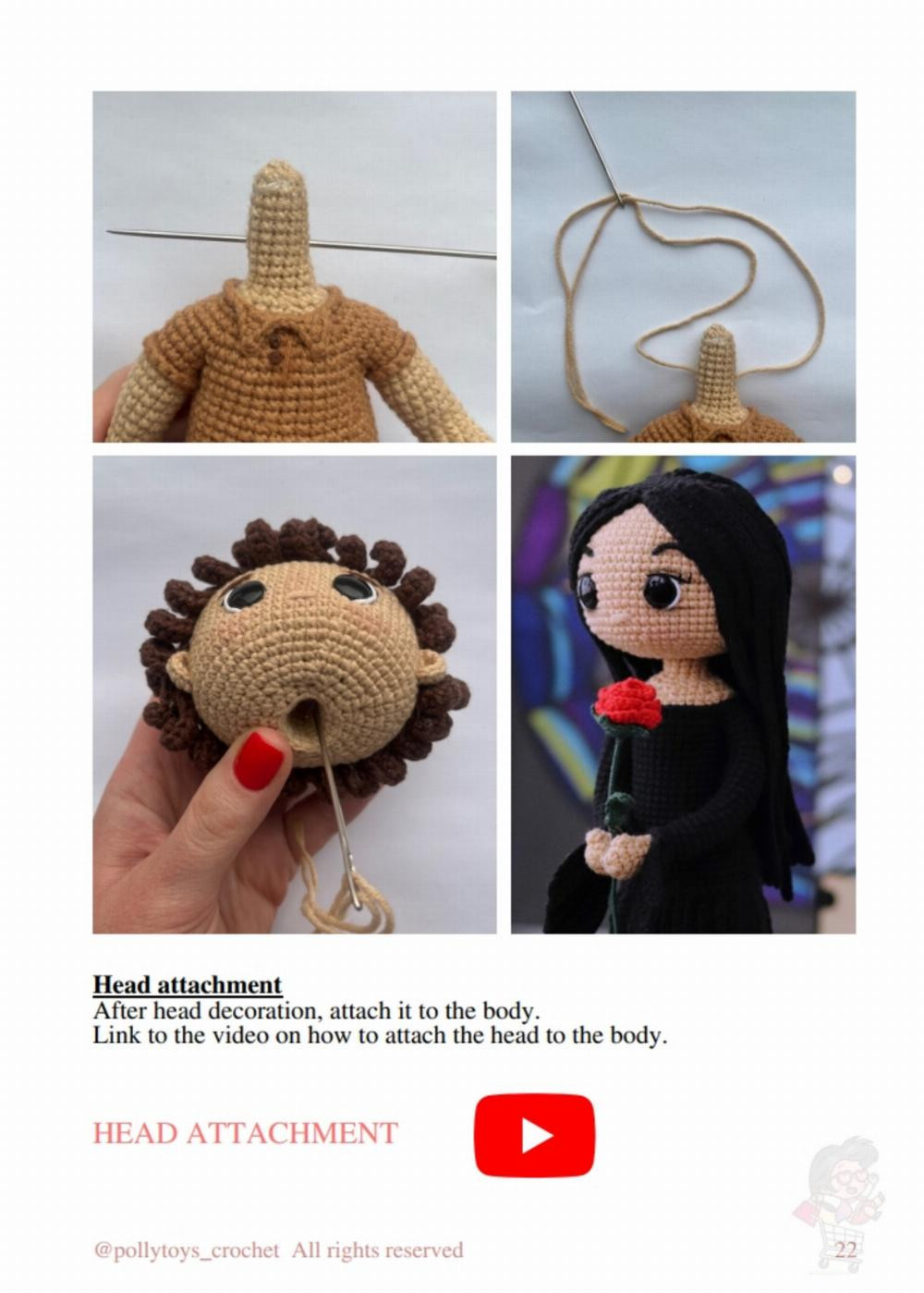 pattern crochet doll morticia addams