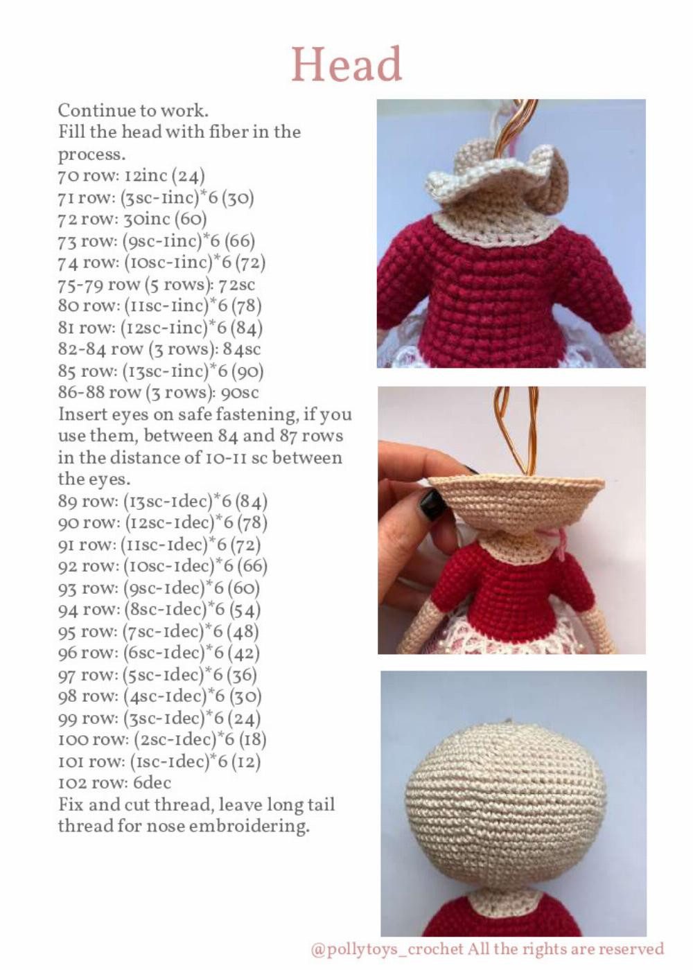 pattern crocheted doll rose the fairy