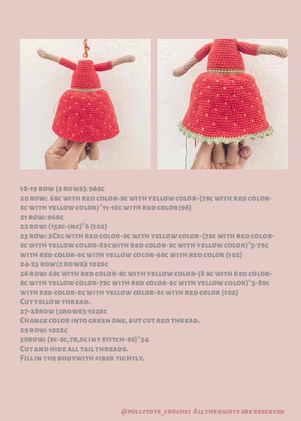 pattern crocheted doll strawberry fairy