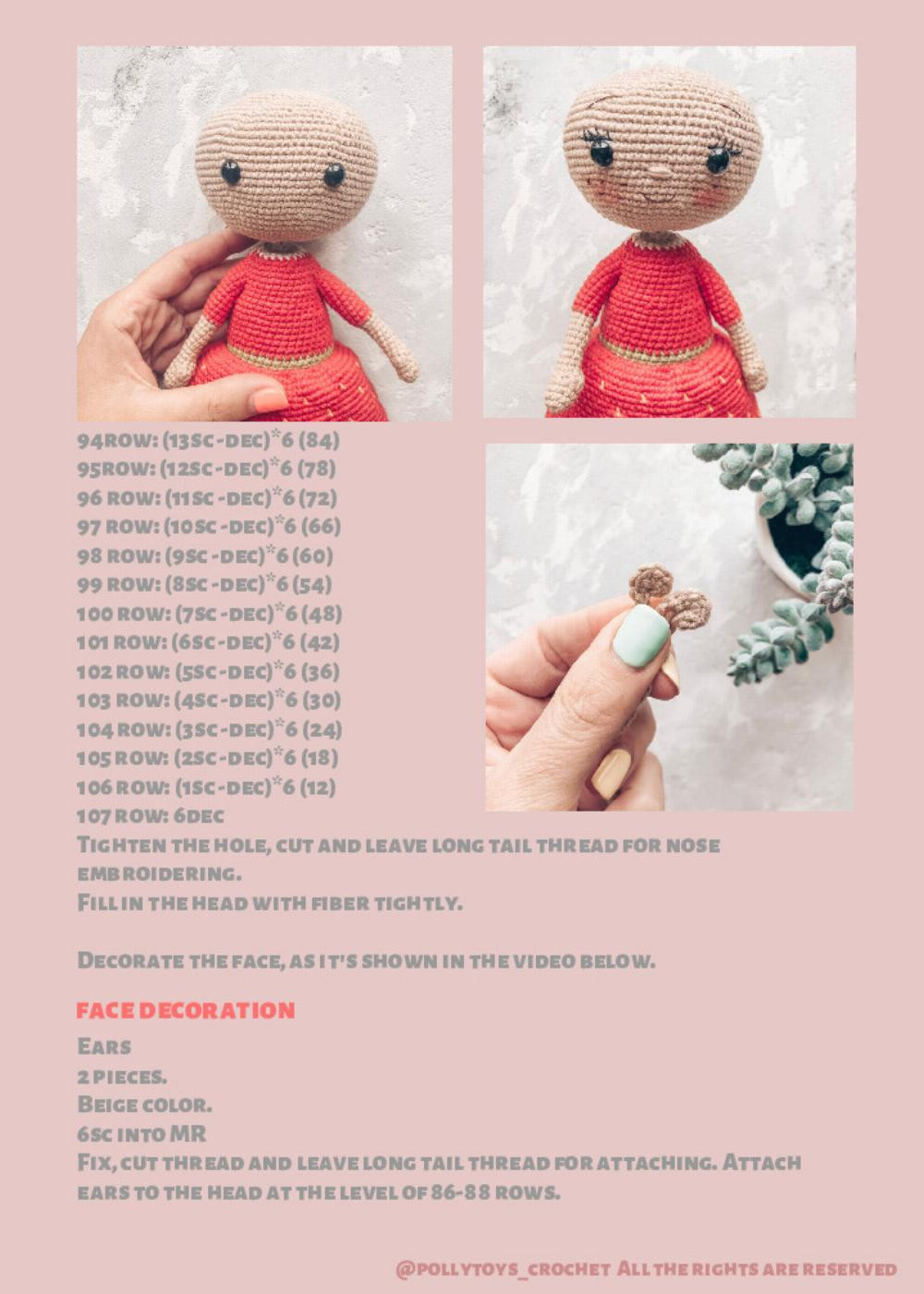 pattern crocheted doll strawberry fairy