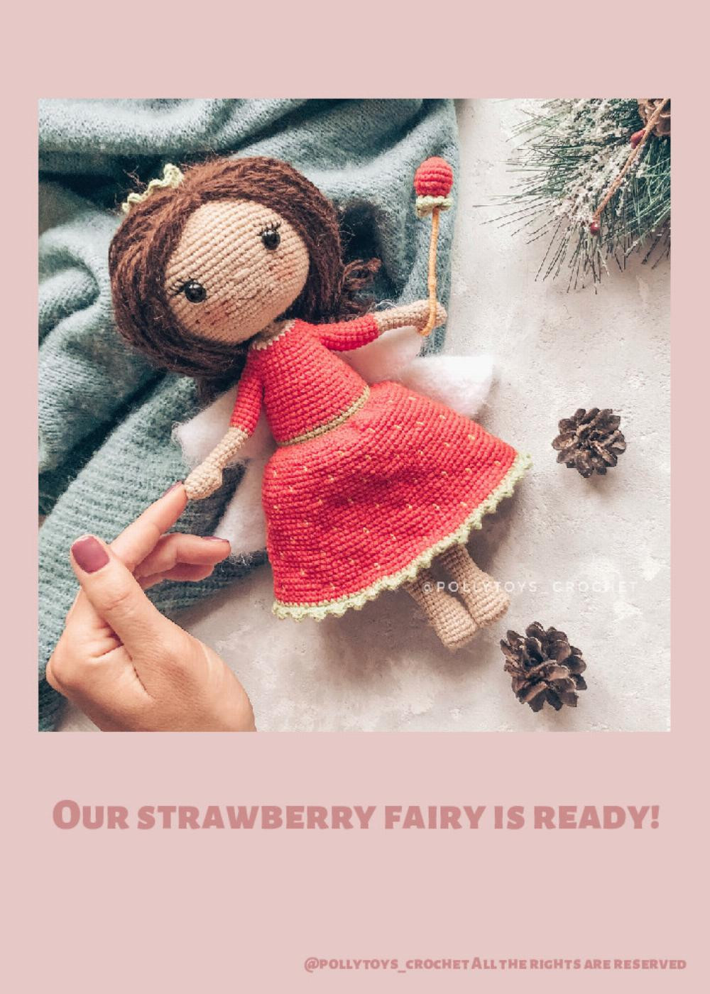 pattern crocheted doll strawberry fairy