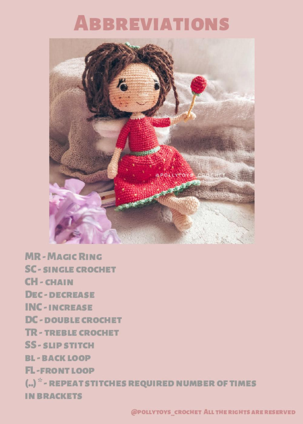 pattern crocheted doll strawberry fairy