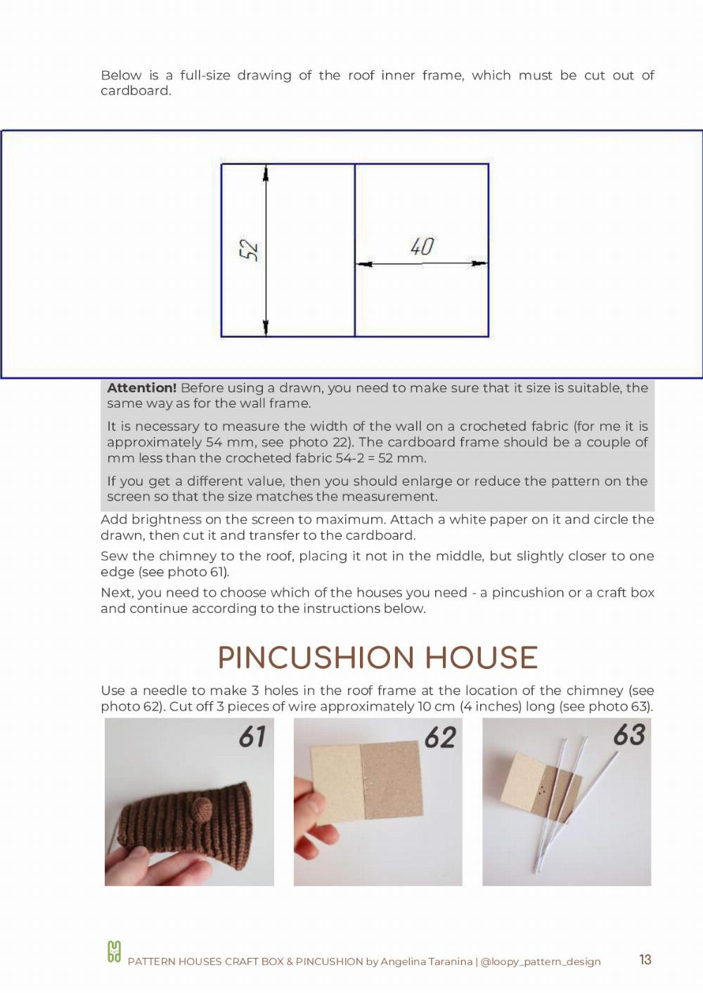 PATTERN HOUSES CRAFT BOX & PINCUSHION