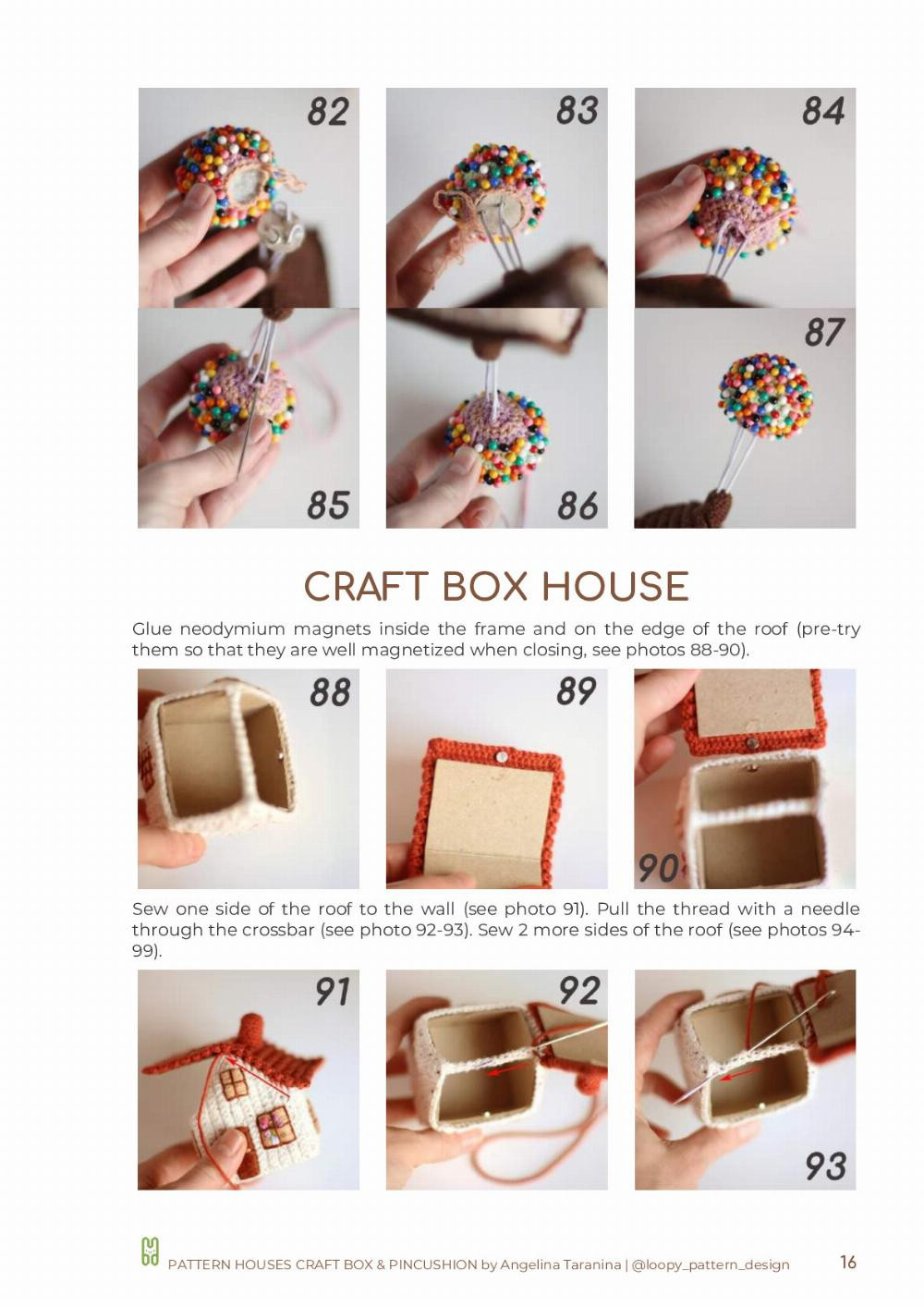 PATTERN HOUSES CRAFT BOX & PINCUSHION