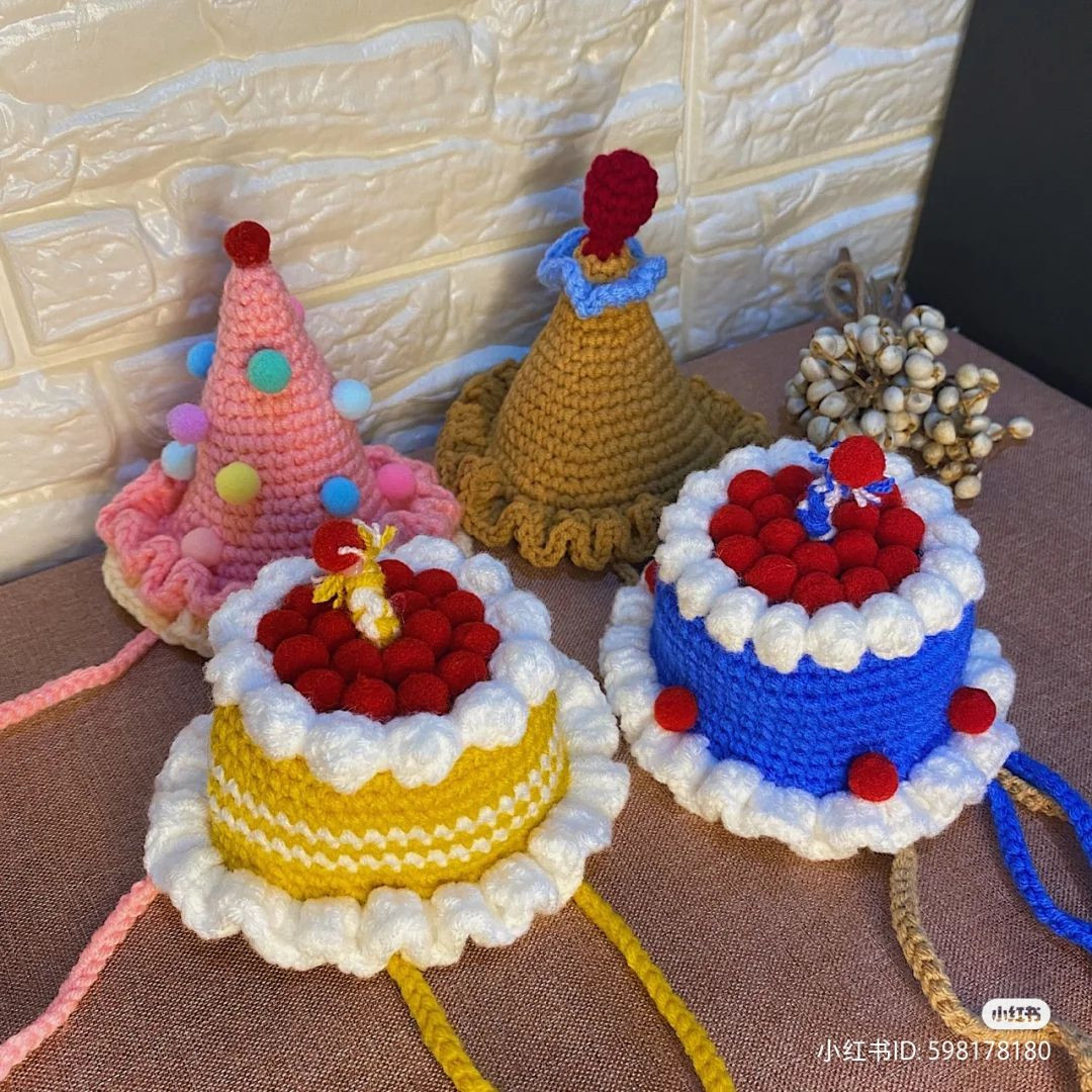 pink birthday hat crochet pattern