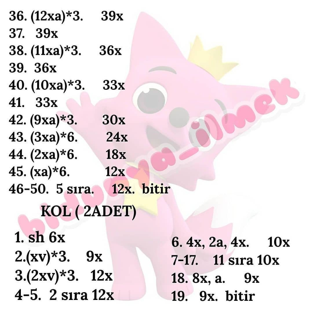 pinkfong bebek tığ işi modeli