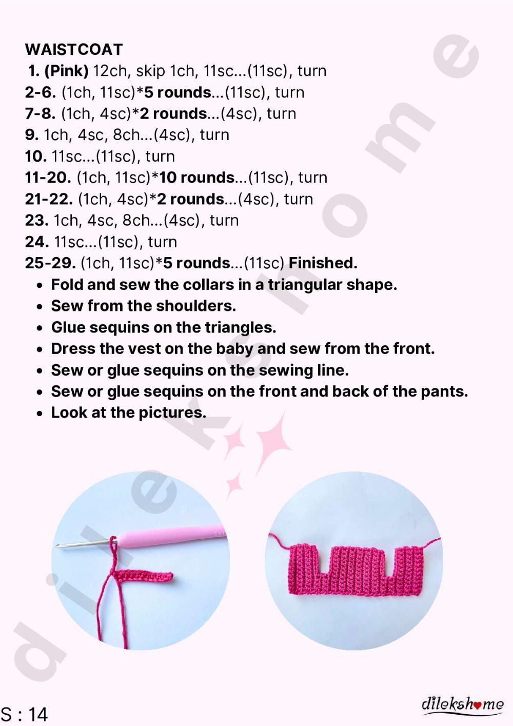 pinkie english crochet pattern