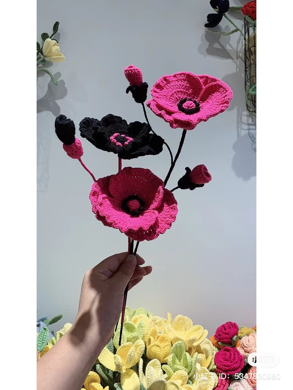 Poppy flower crochet pattern