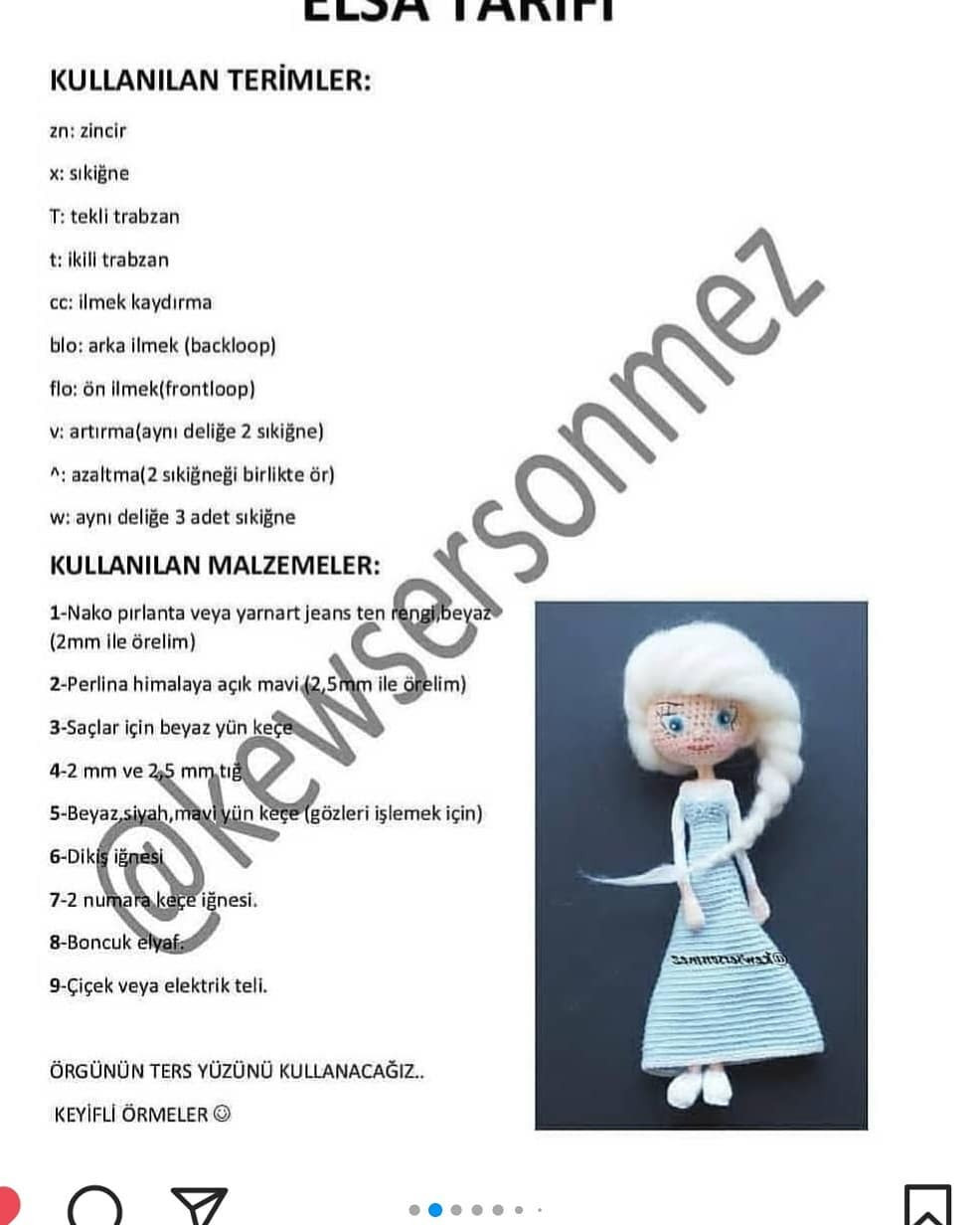 prenses elsa tığ işi modeli