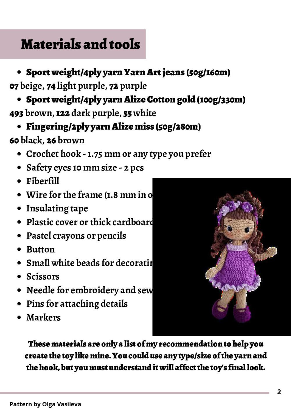 purple doll crochet pattern