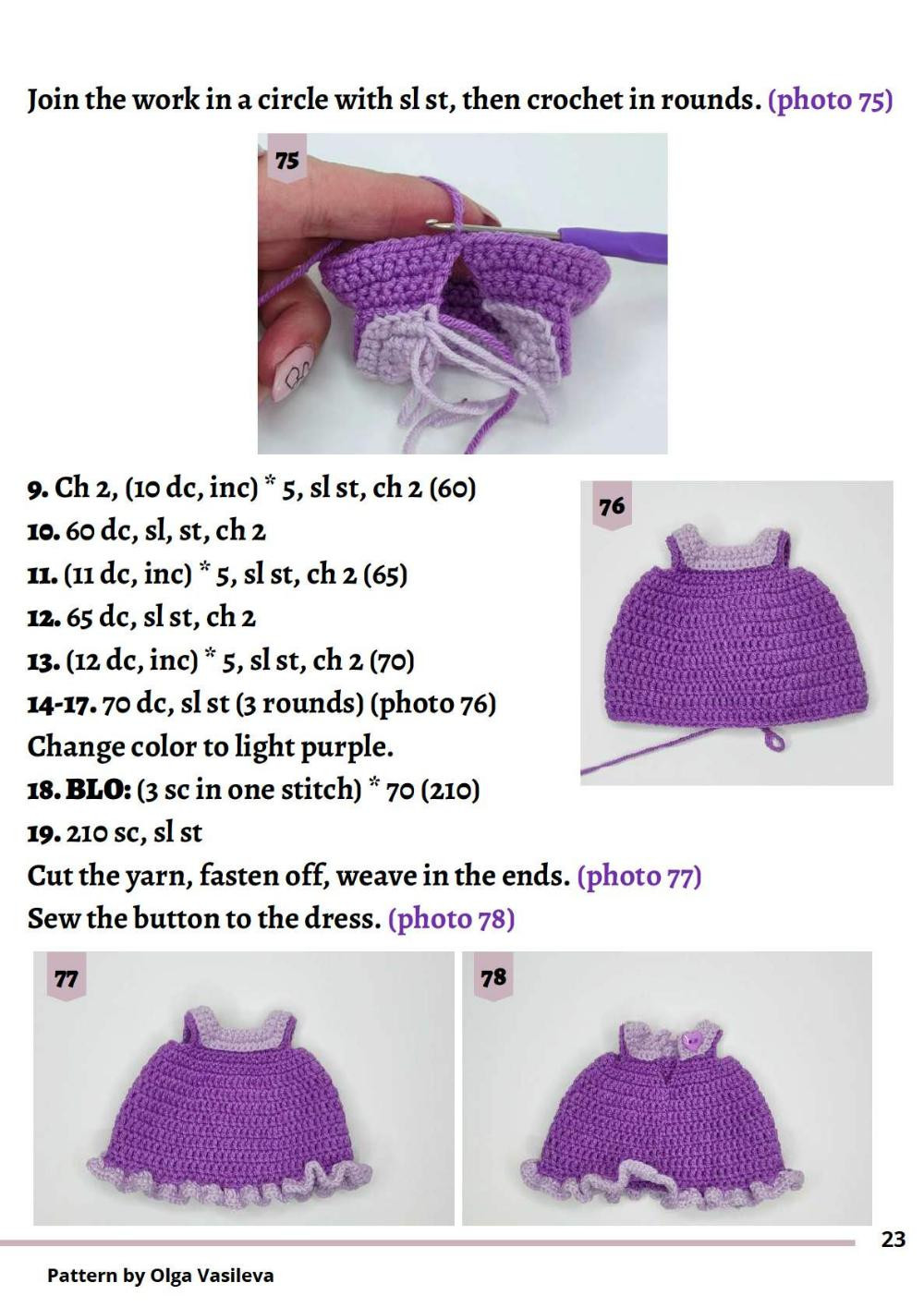 purple doll crochet pattern