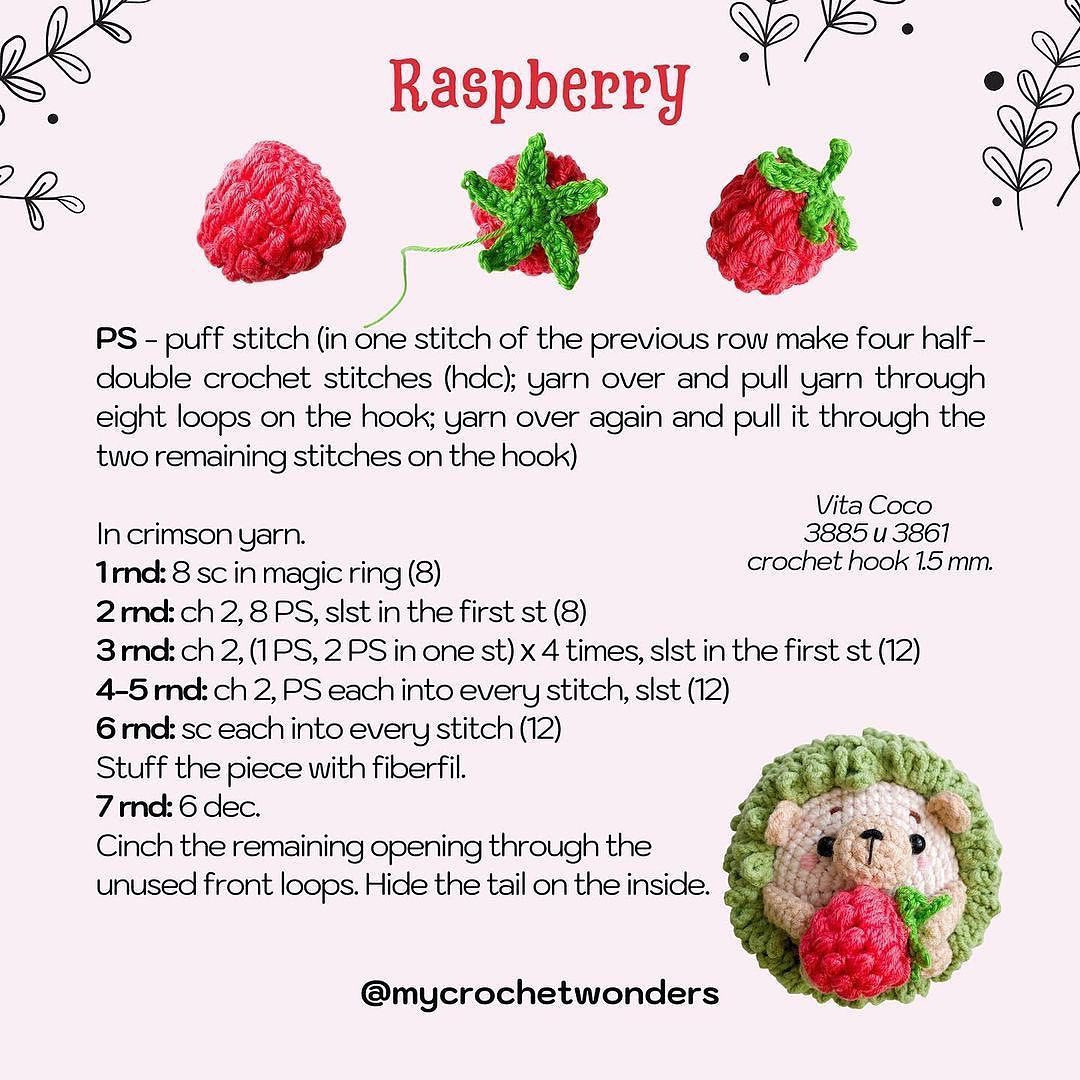 raspberry crochet pattern