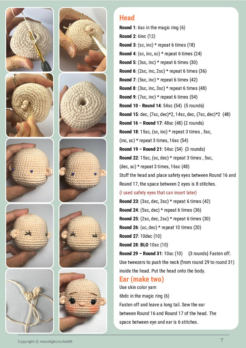 sarah doll crochet pattern