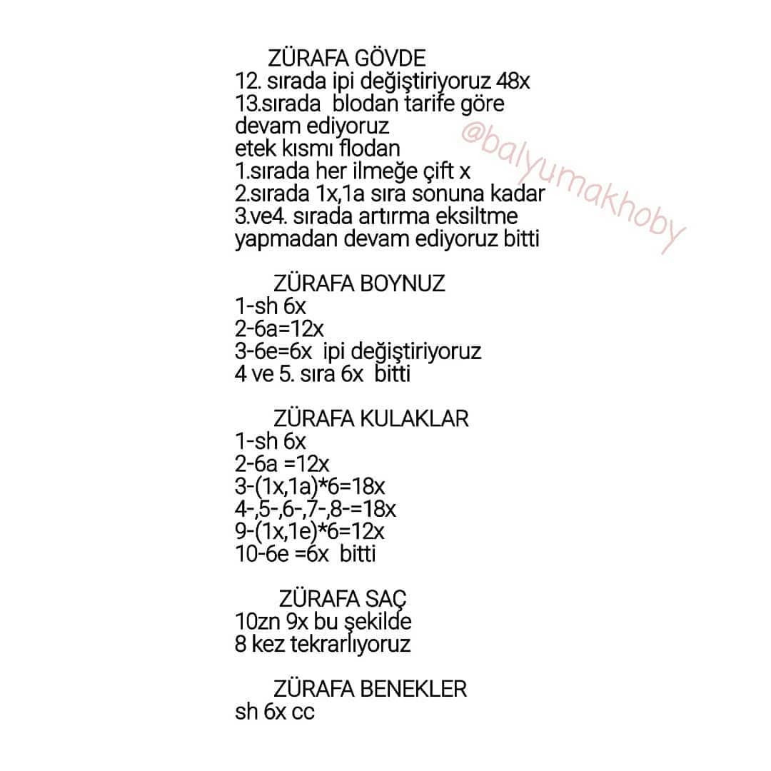 Sarı boynuzlu, pembe ve mavi yeleli beyaz bir tek boynuzlu at için tığ işi modeli.Sarı geyik, mavi etek giyiyor, kahverengi lekeler.Mavi ve turuncu çizgili, beyaz ağızlı gri katır.