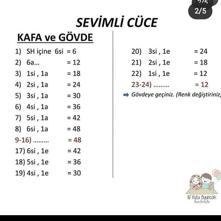 Sevimli cüce tığ işi tarifi