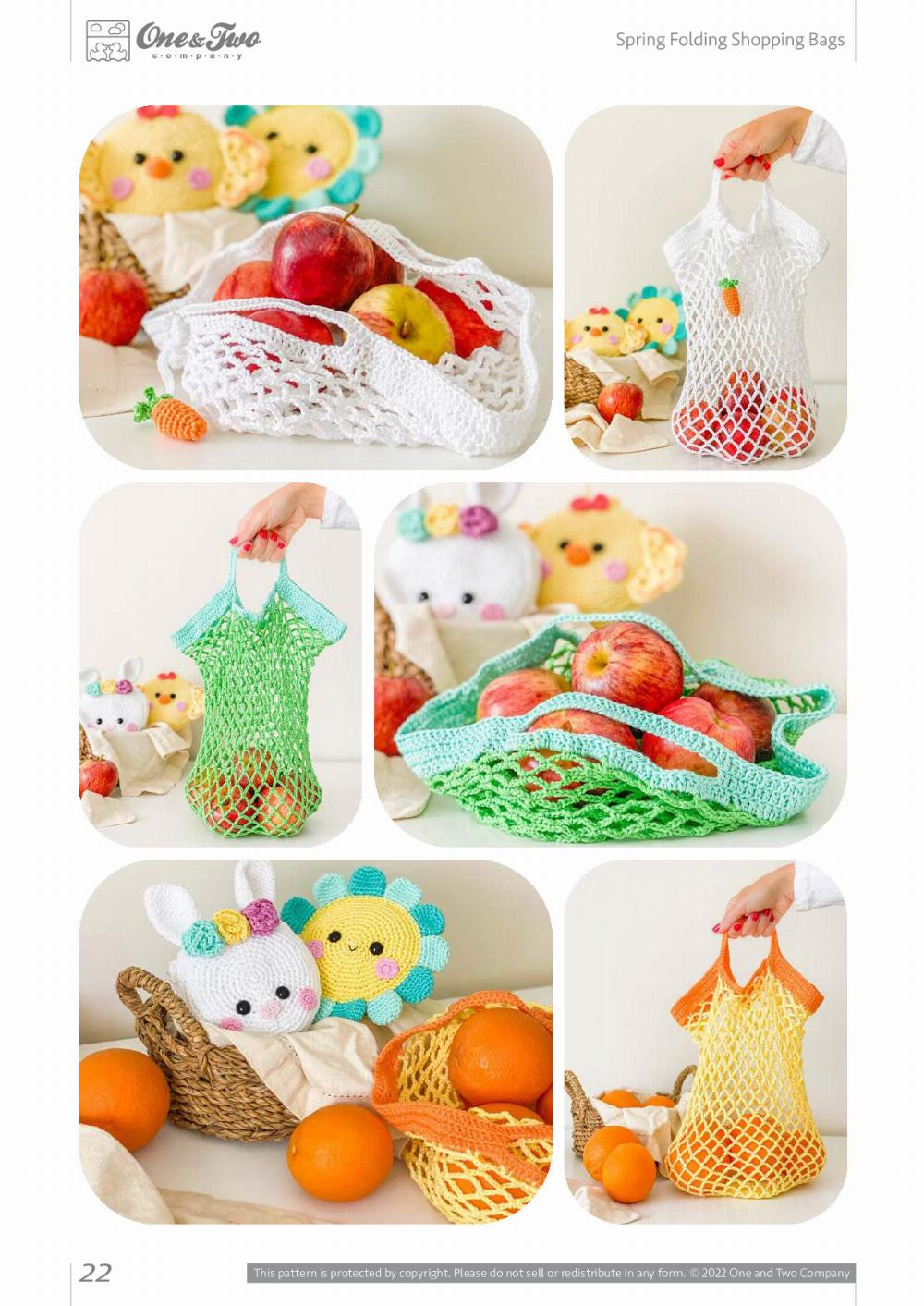 spring folding shopping bags crochet pattern