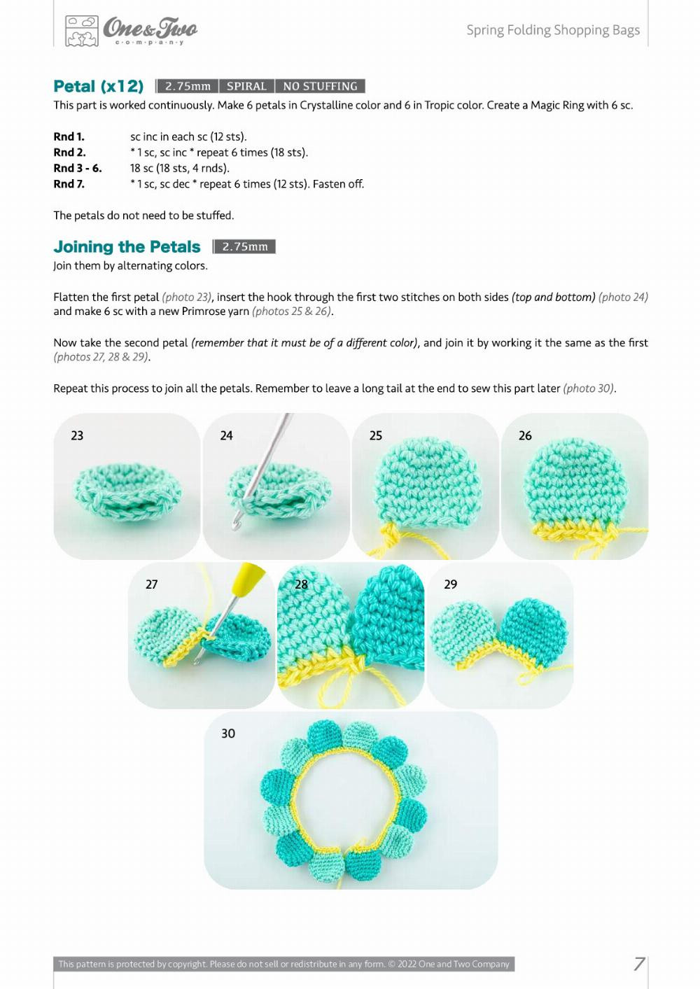spring folding shopping bags crochet pattern