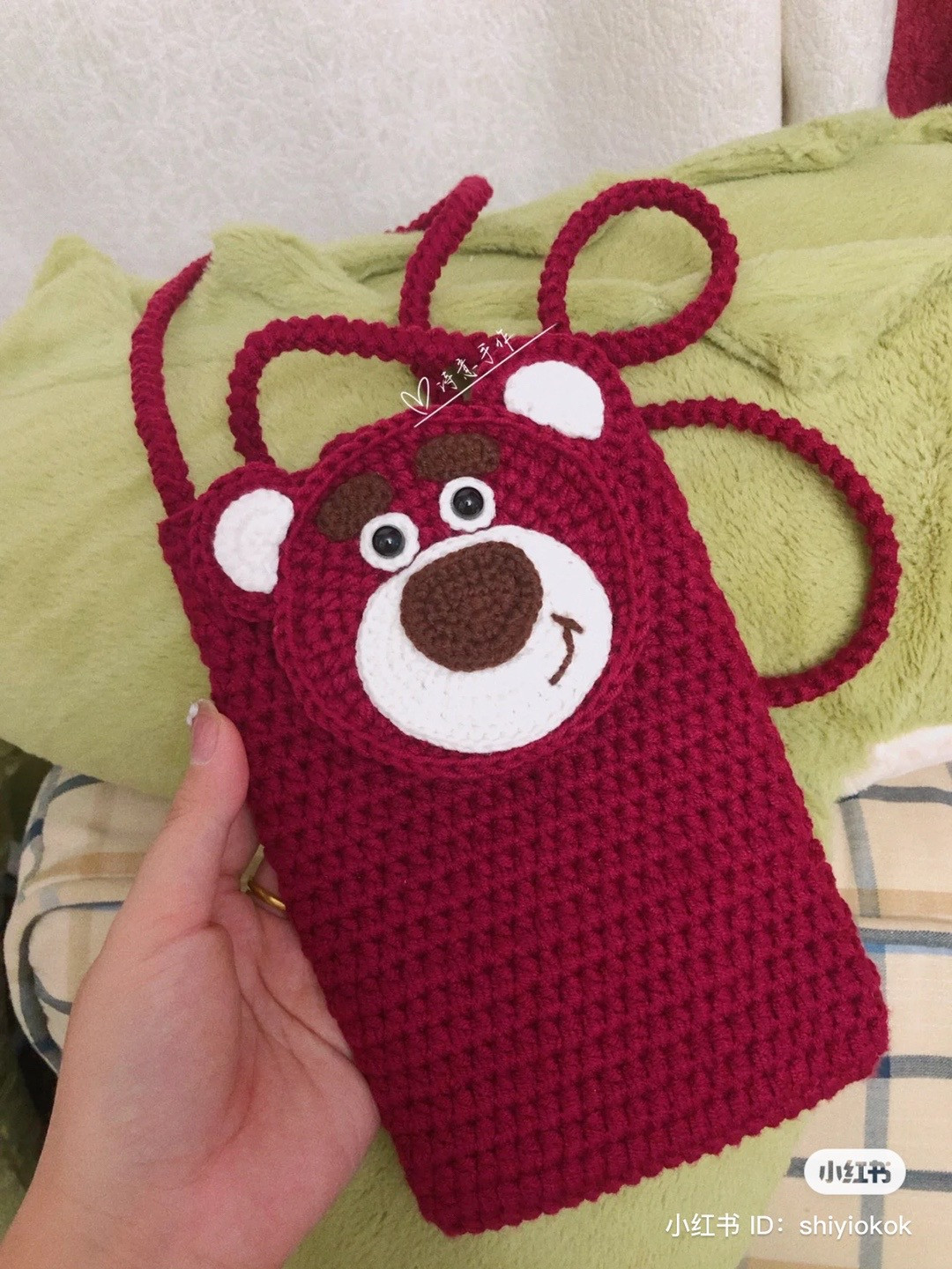 strawberry bear mobile phone bag