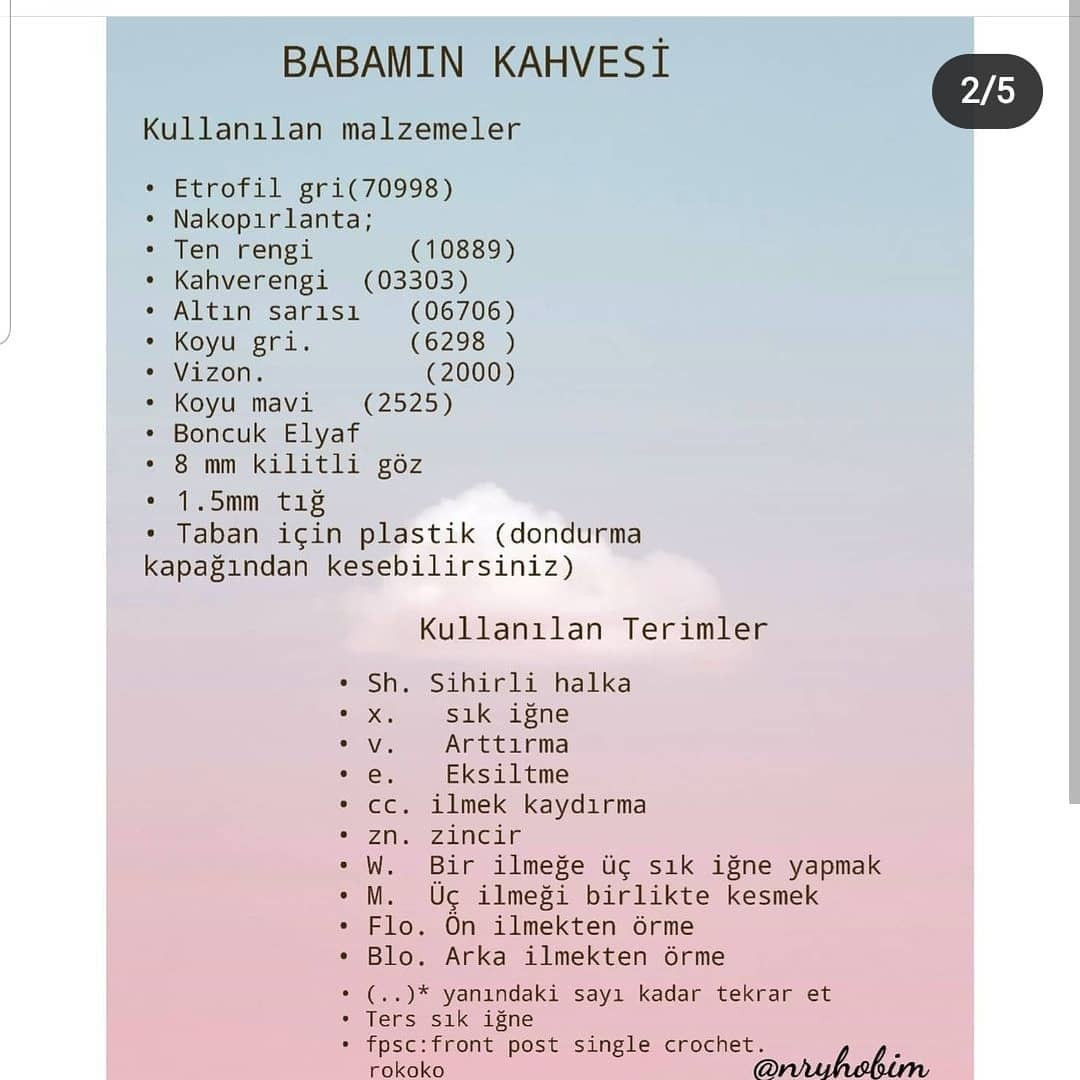 Su şişeleri ve kahve kapları için tığ işi desenler.