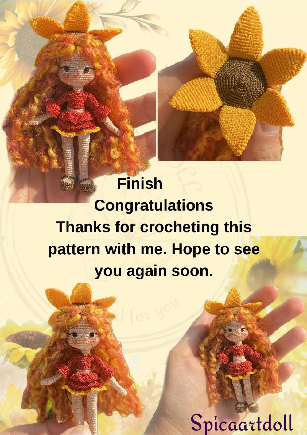 sunflower doll miniature pattern