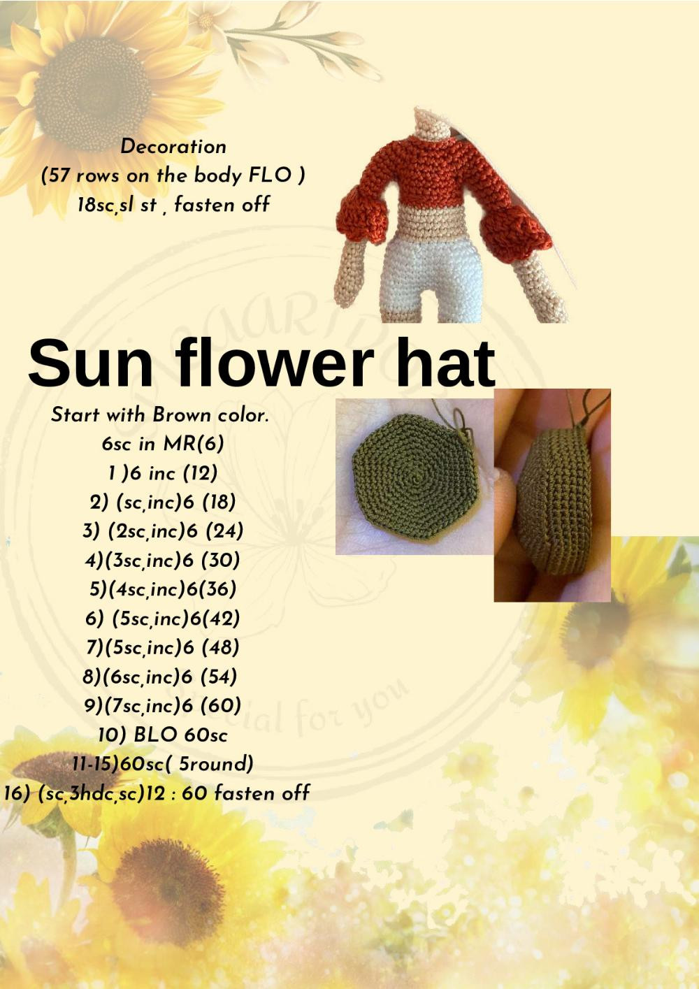 sunflower doll miniature pattern