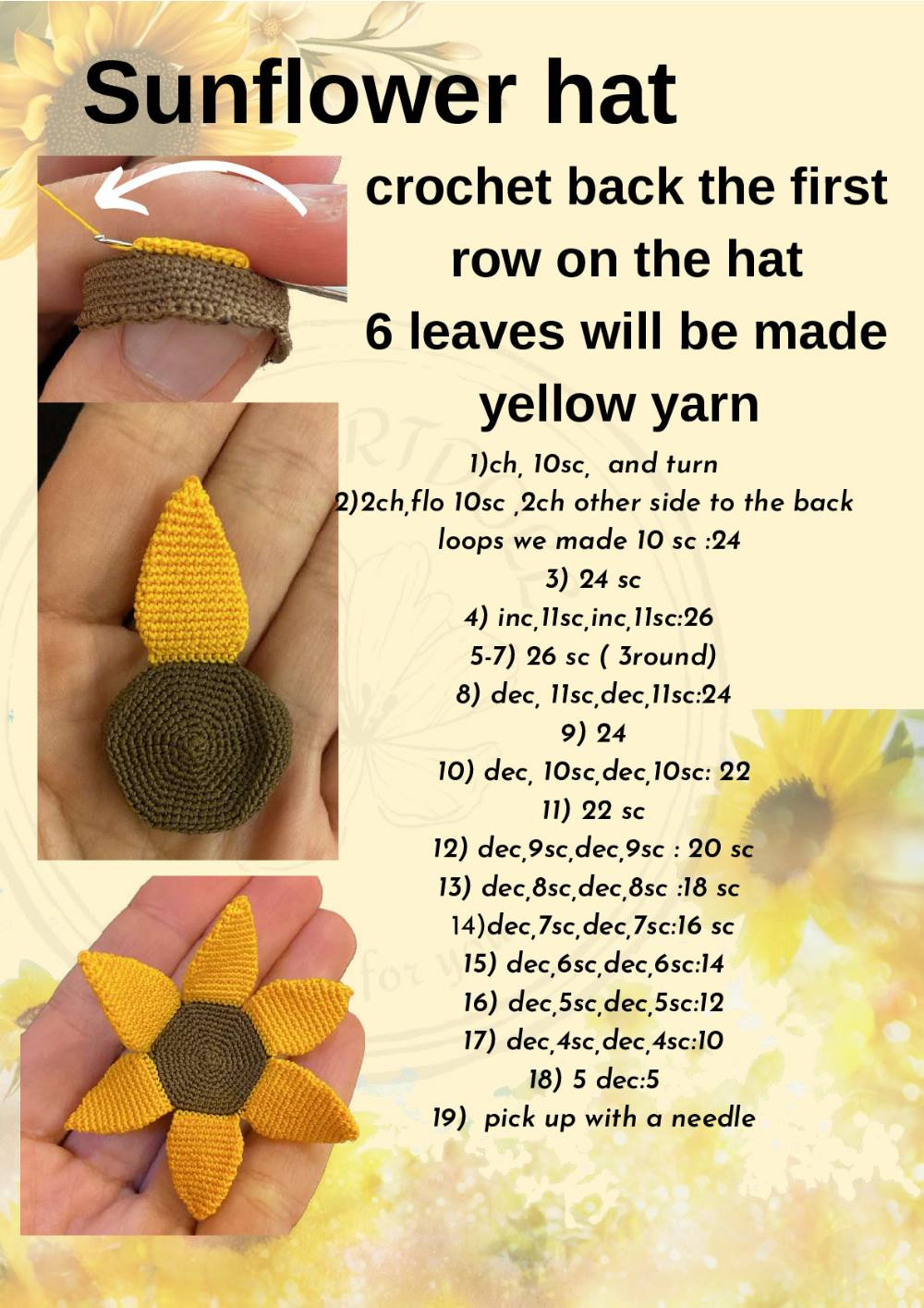 sunflower doll miniature pattern