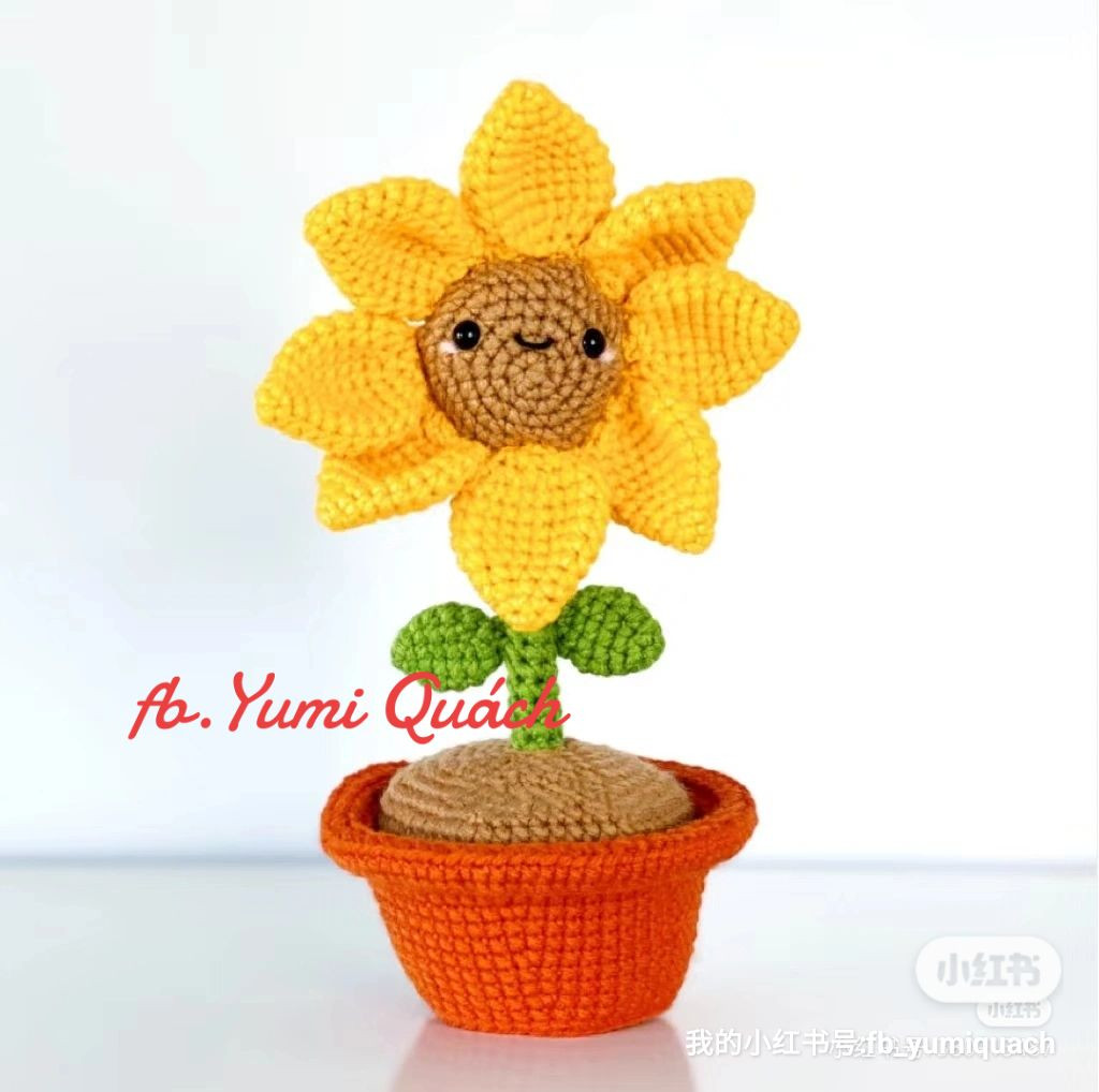 Sunflower pen crochet pattern