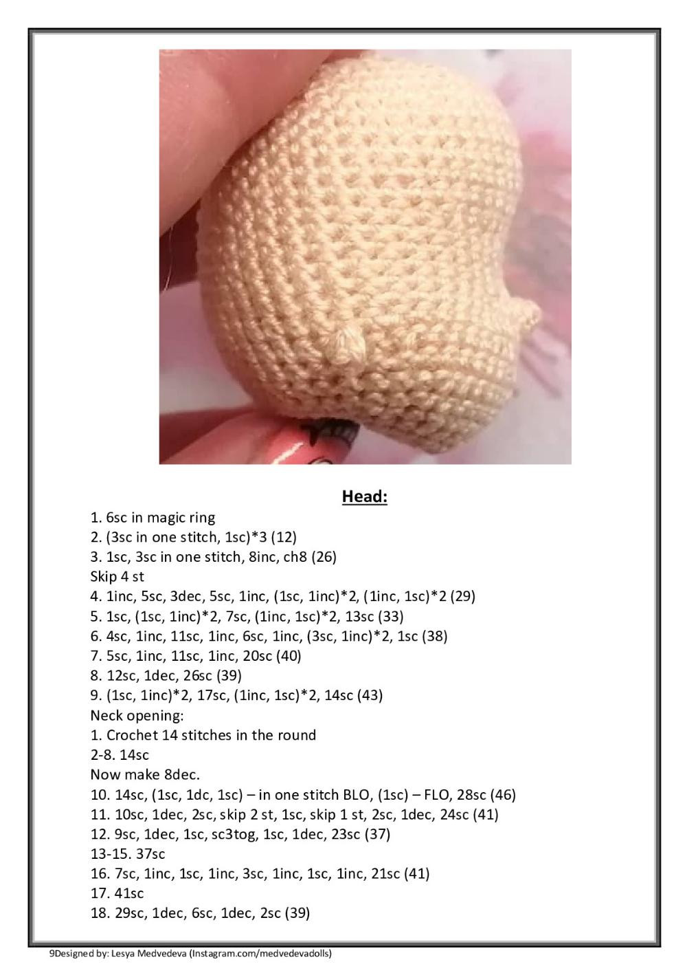 the female figure crochet pattern