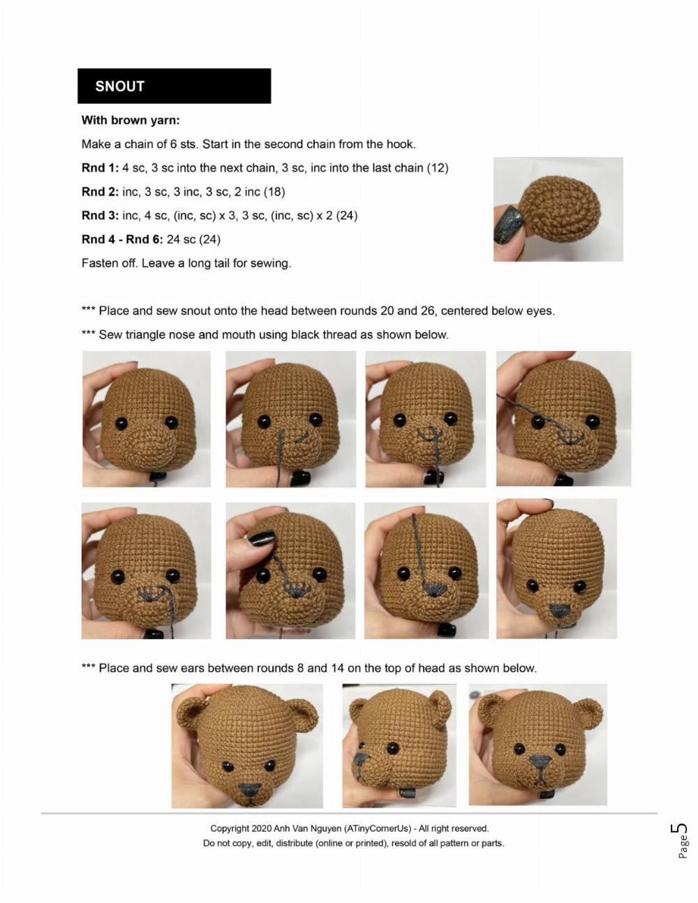 the female nurse bear crochet pattern