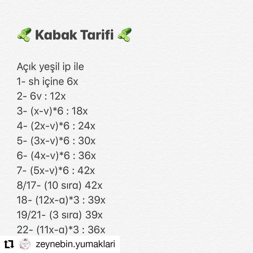 tığ işi yeşil kabak tarifi