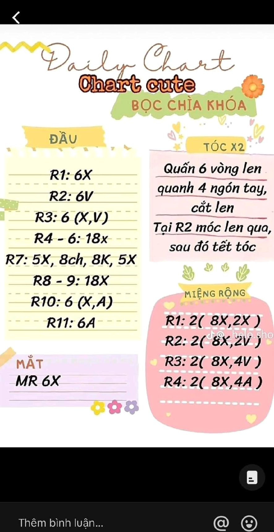 tổng hợp 7 chart móc bọc chìa khóa