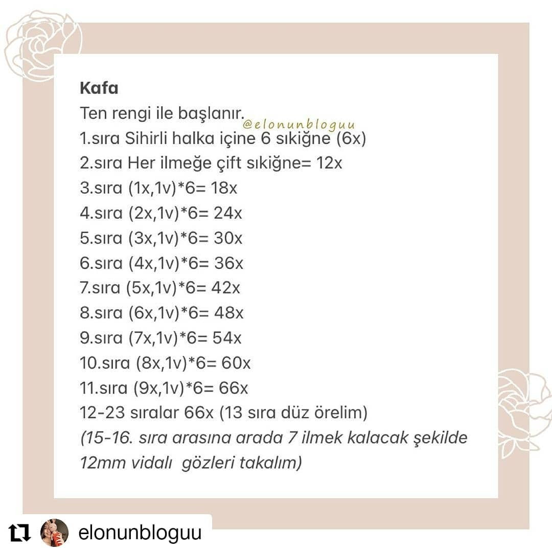 Turuncu saçlı, sarı pantolonlu, kırmızı fiyonklu, mavi gömlekli bebek için tığ işi modeli.