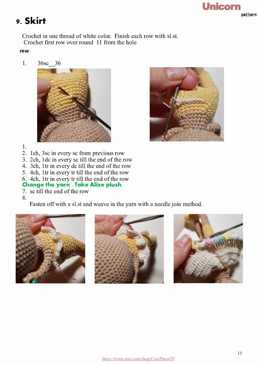 unicorn doll crochet pattern