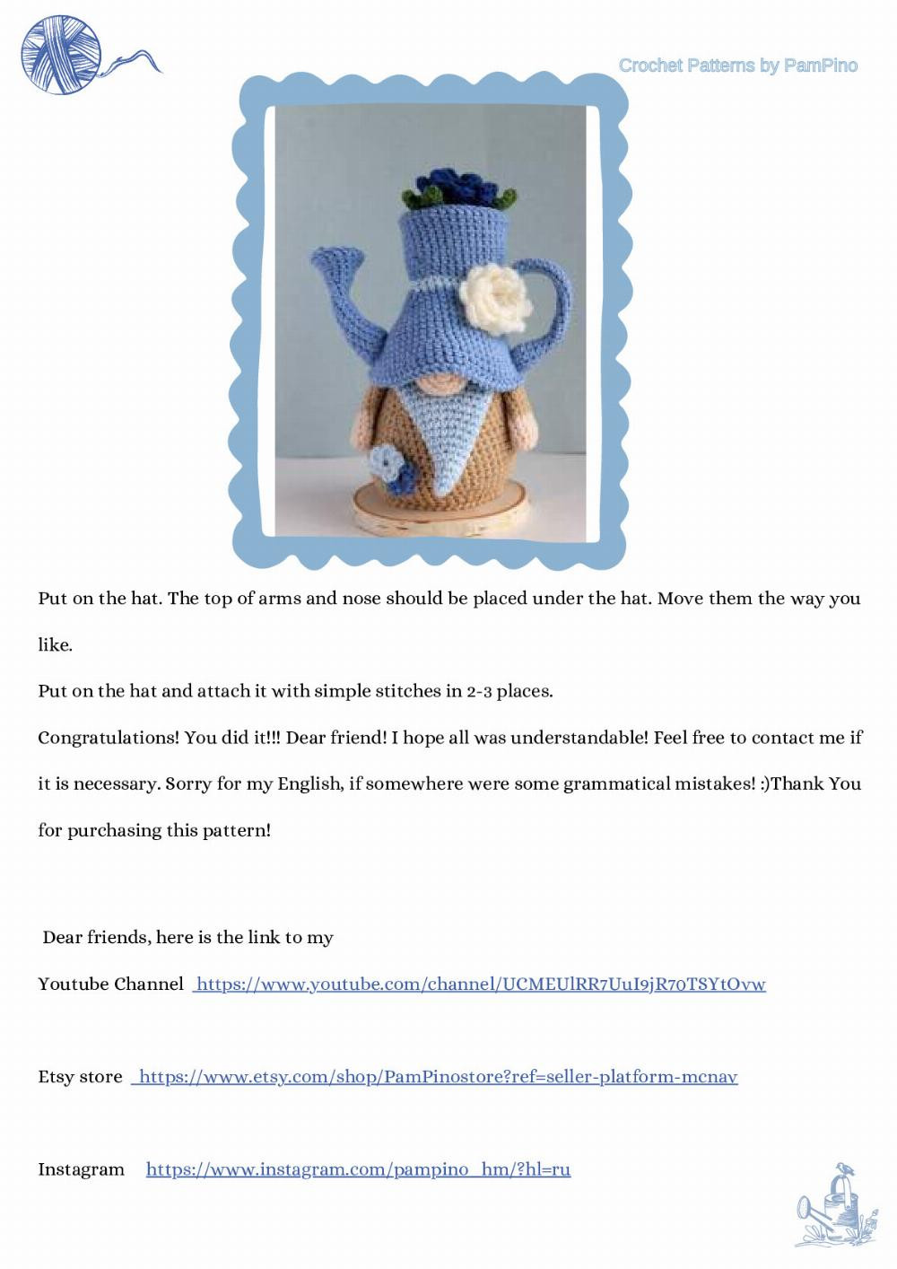 watering can gnome crochet pattern