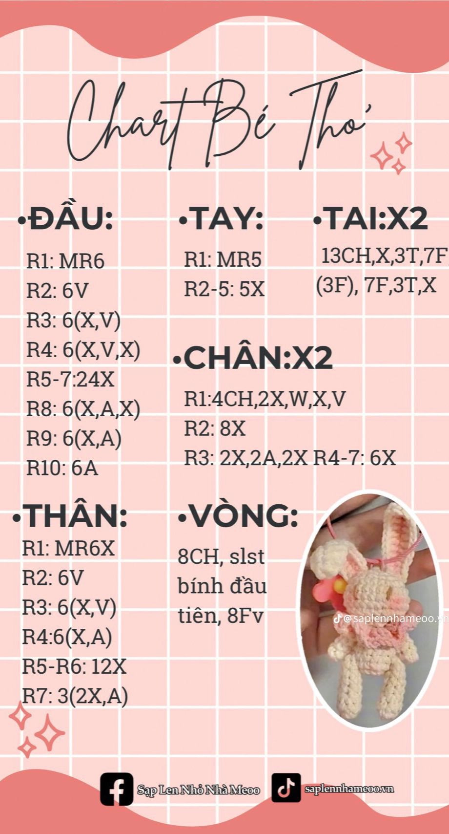 watermelon keychain chart, chart bé thỏ, chart candy