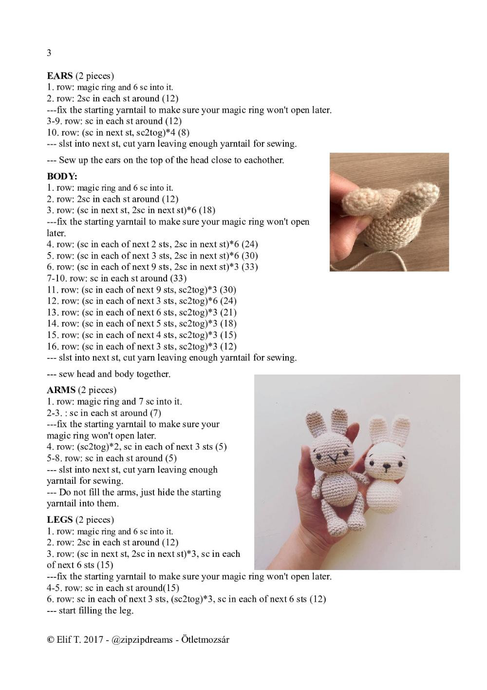 ZİPZİP Bunny crochet pattern