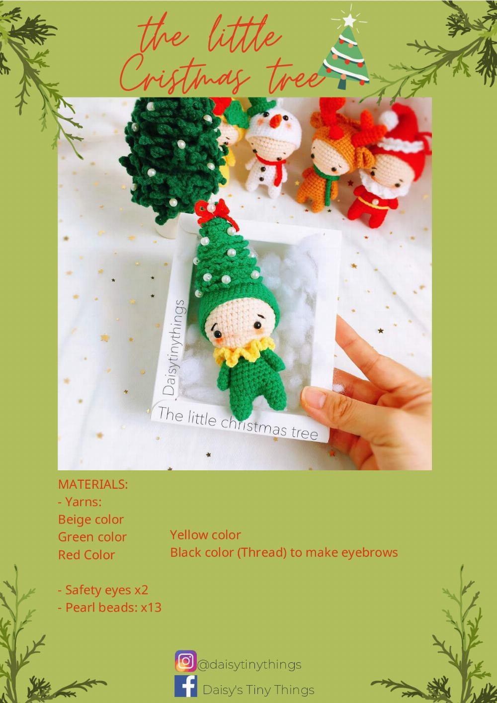 5 Christmas tree ornaments pattern