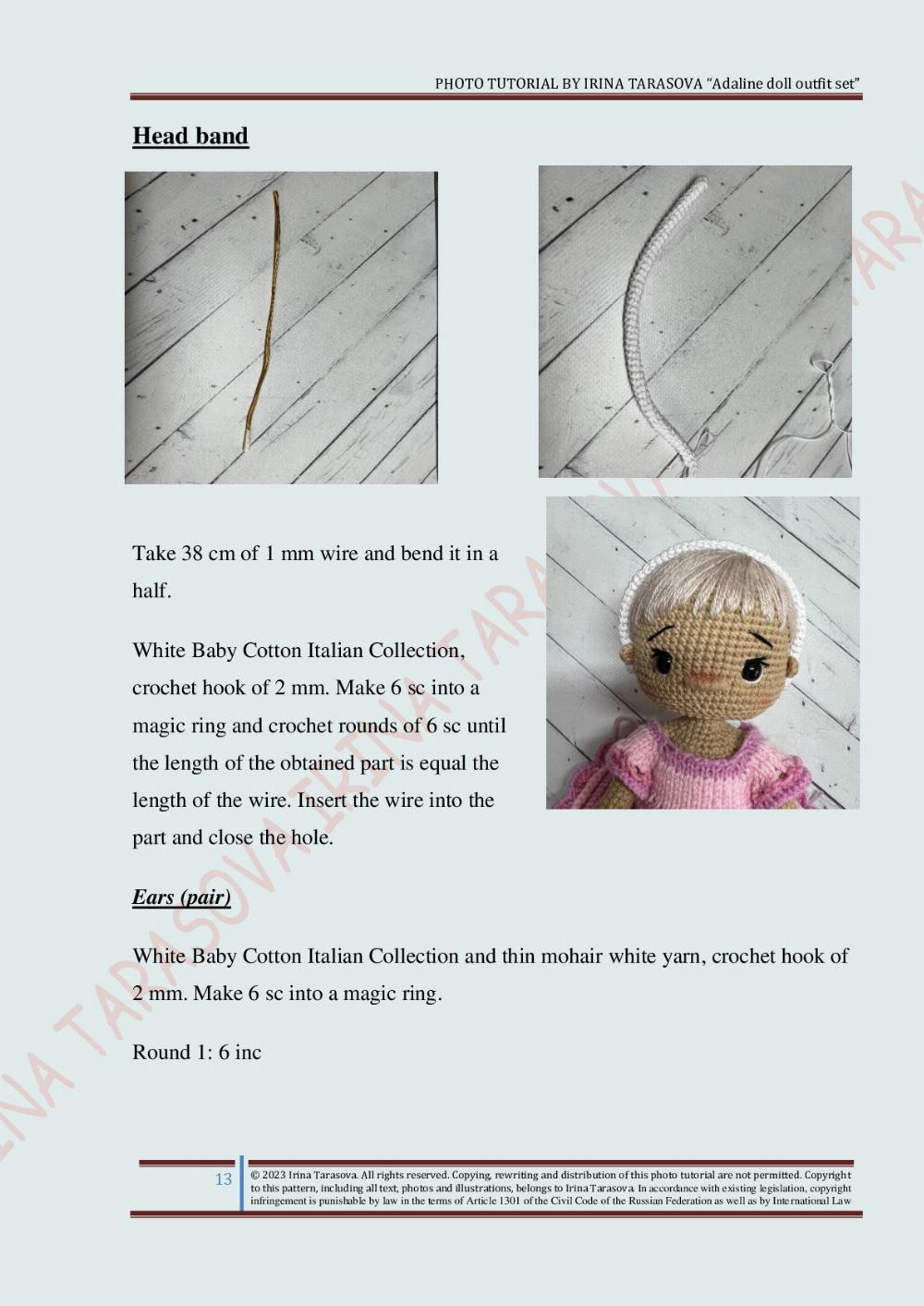 Adaline doll outfit set crochet pattern