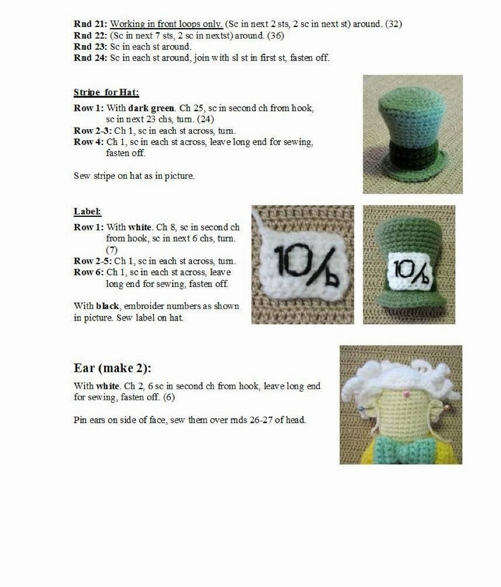 Alice in Wonderland crochet pattern, Alice in Wonderland Alice can be made using any yarn you wish