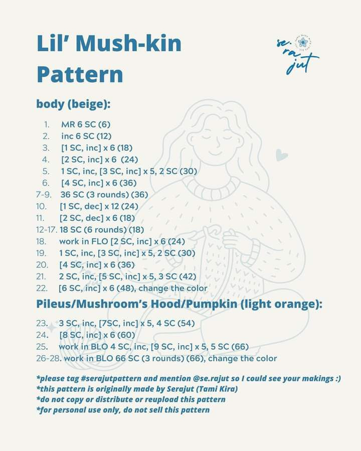 ami pattern lil mush kin (crochet pattern)