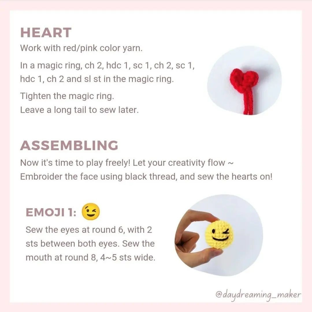 amigurumay cute emoji free pattern