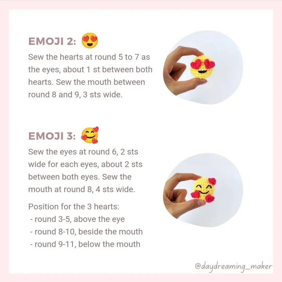 amigurumay cute emoji free pattern