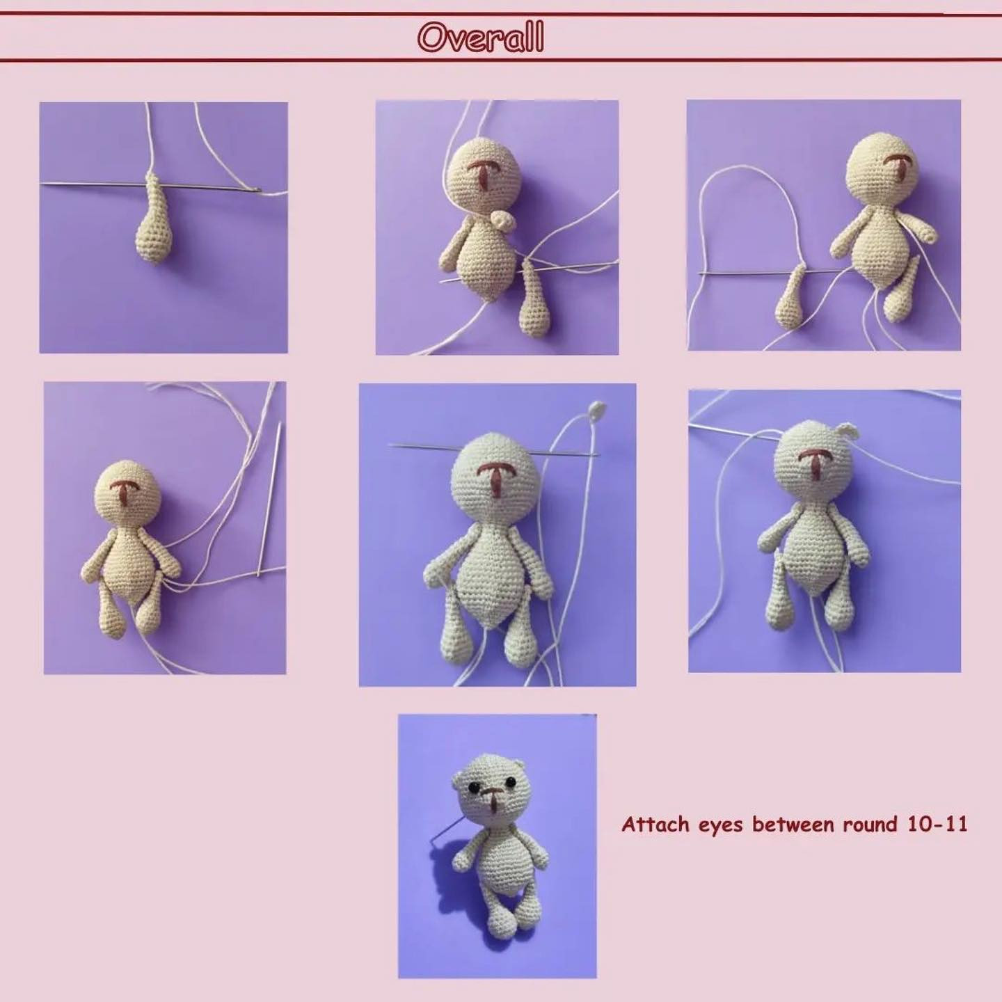 amigurumi free pattern miniature teddy bear