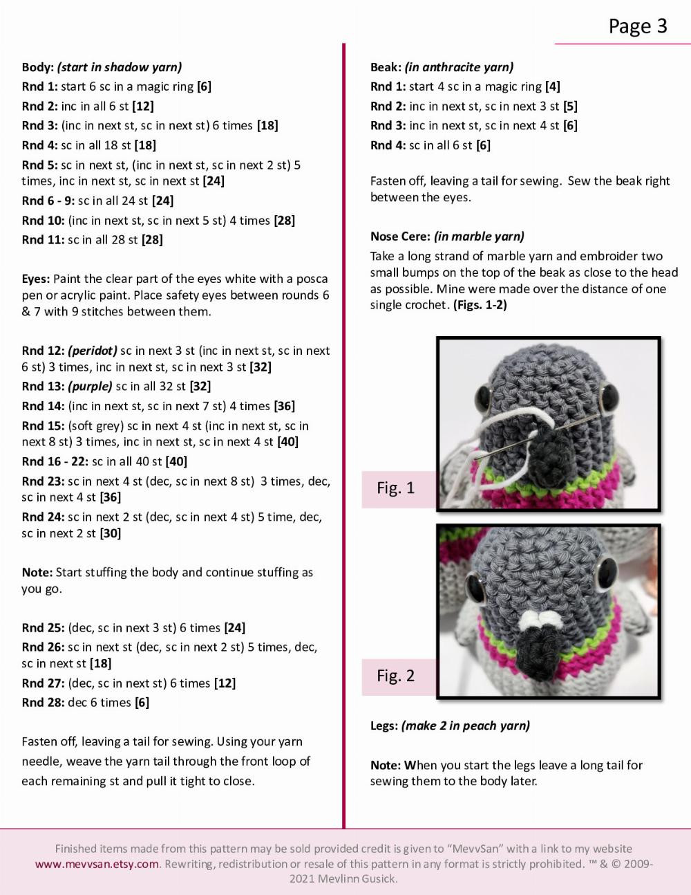 Amigurumi Pigeon crochet pattern