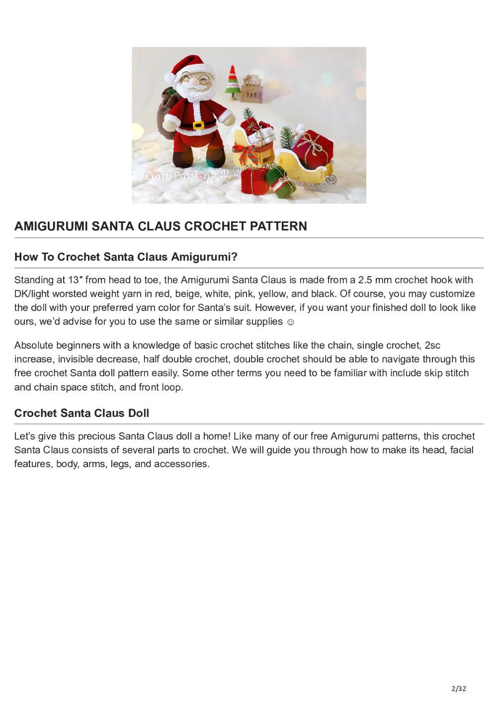 Amigurumi Santa Claus Doll Crochet Pattern