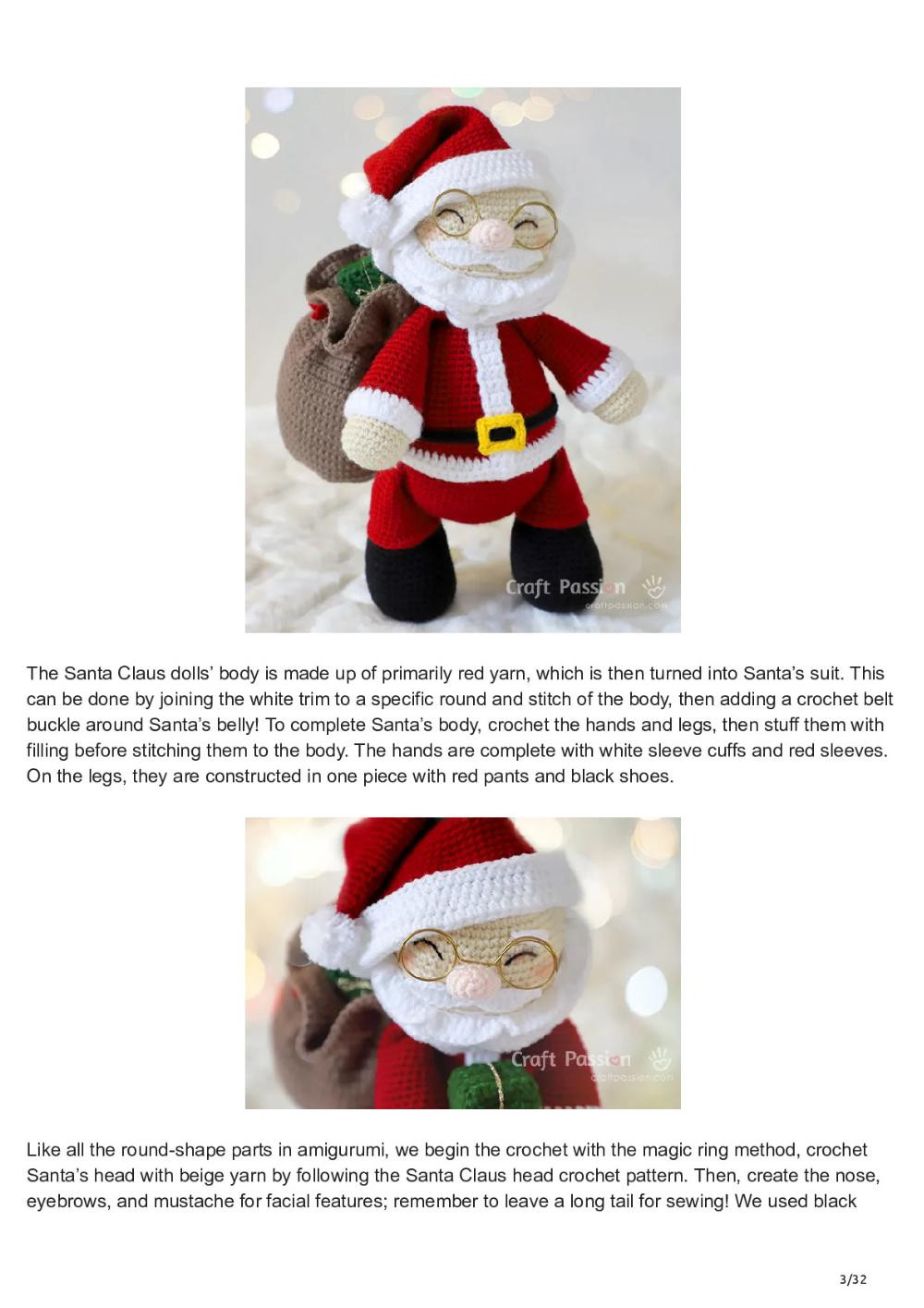 Amigurumi Santa Claus Doll Crochet Pattern