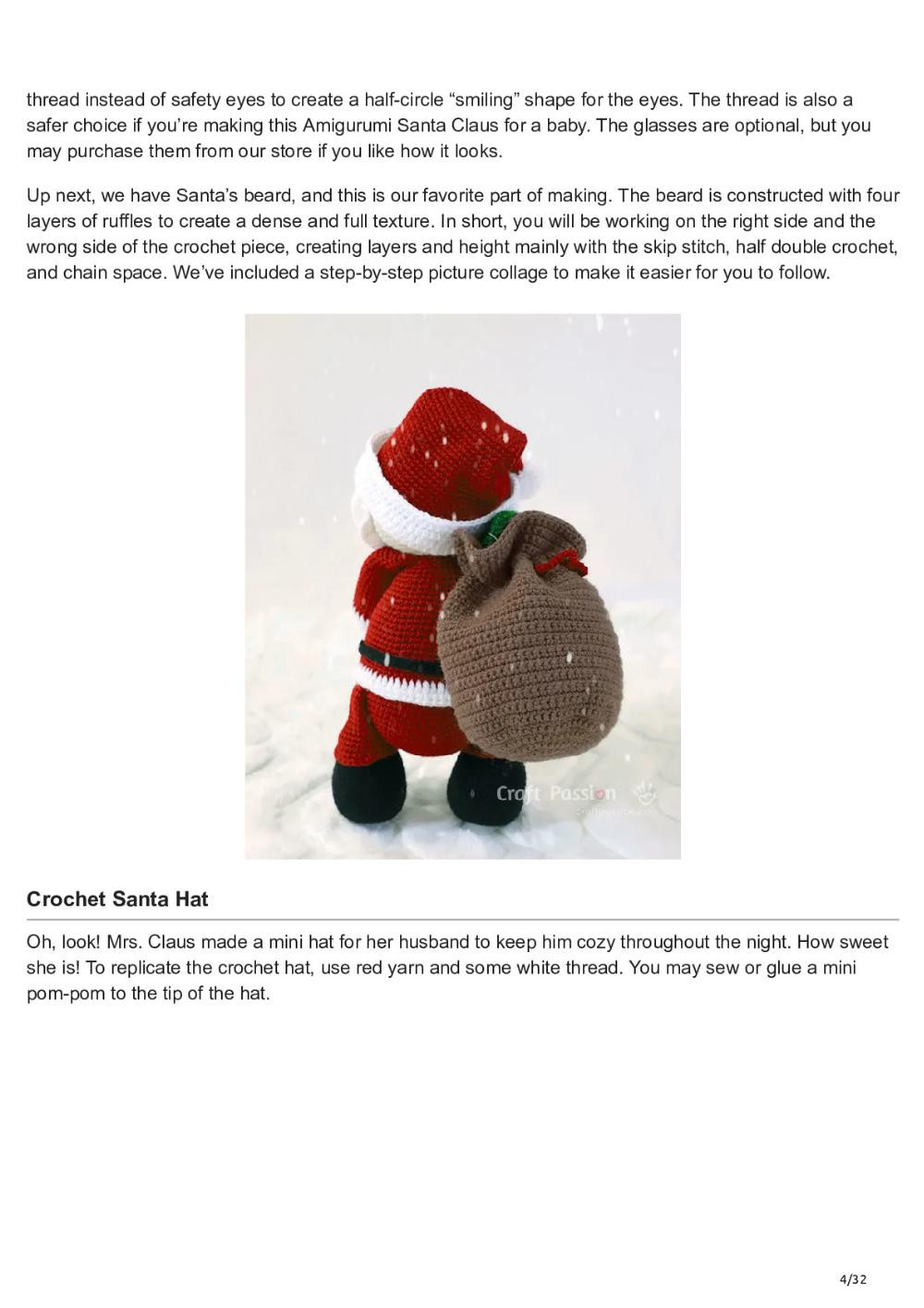 Amigurumi Santa Claus Doll Crochet Pattern