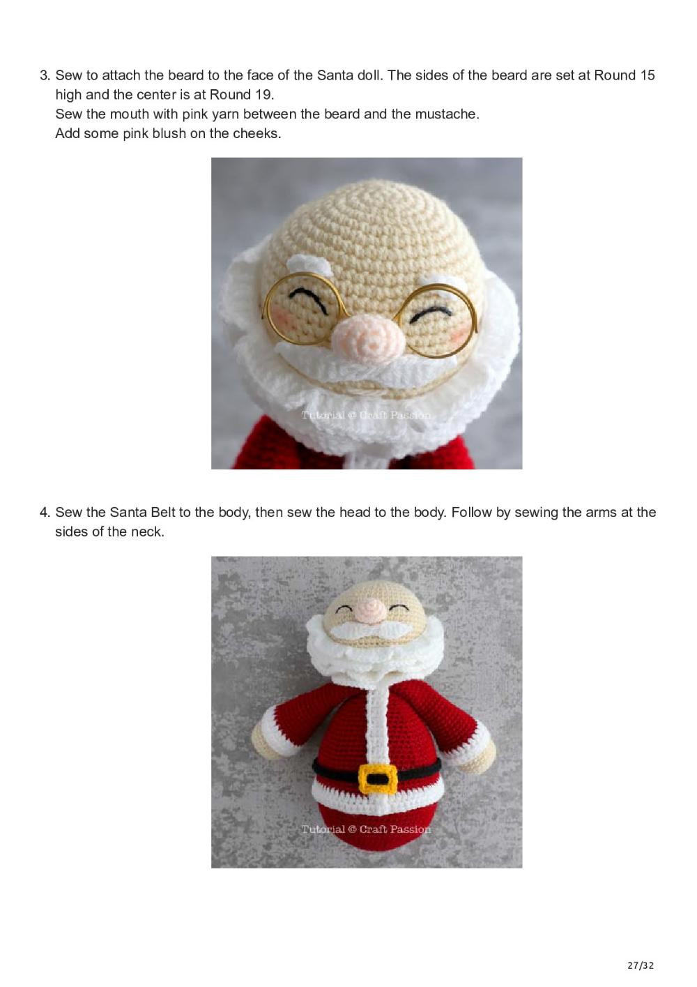 Amigurumi Santa Claus Doll Crochet Pattern