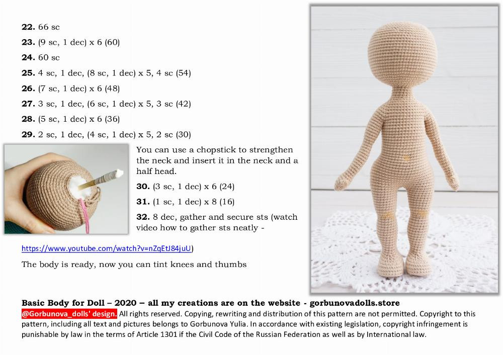 Amigurumi Sonya the Doll Paid pattern