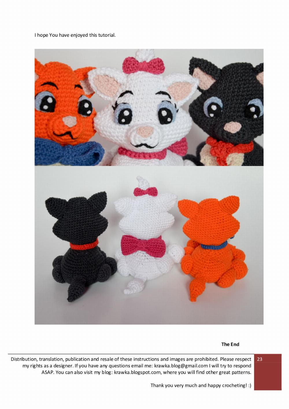 Aristocats - Marie, Toulouse, Belioz Kamila "Krawka" Krawczyk crochet pattern